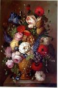 unknow artist, Floral, beautiful classical still life of flowers.073